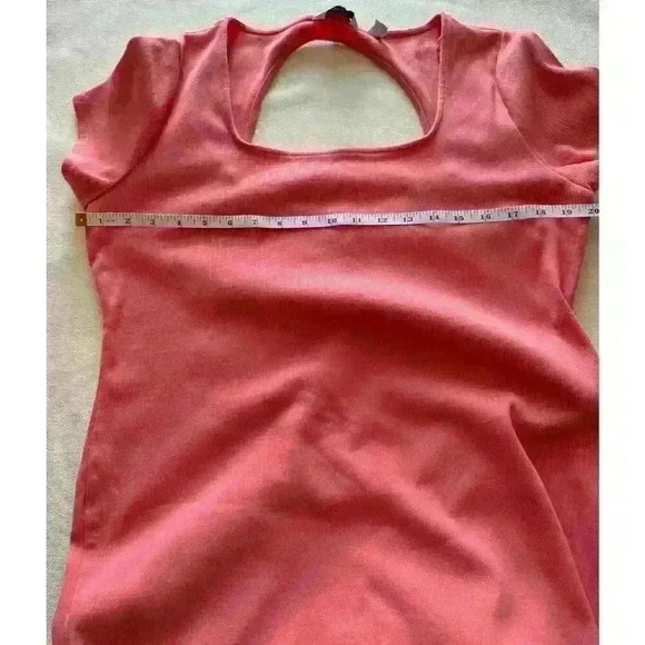 Nine West Women's Plus Dress Short Sleeve Casual Cotton Plus Size 2X Cruz Coral - Picture 6 of 10